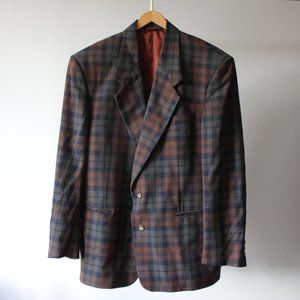 Vintage Barzini Brown and Green Blazer